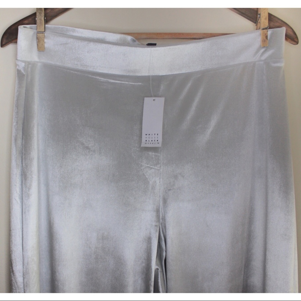 WHBM Liquid Velvet Lunar Wide Leg Shimmer Pants M - Picture 3 of 8